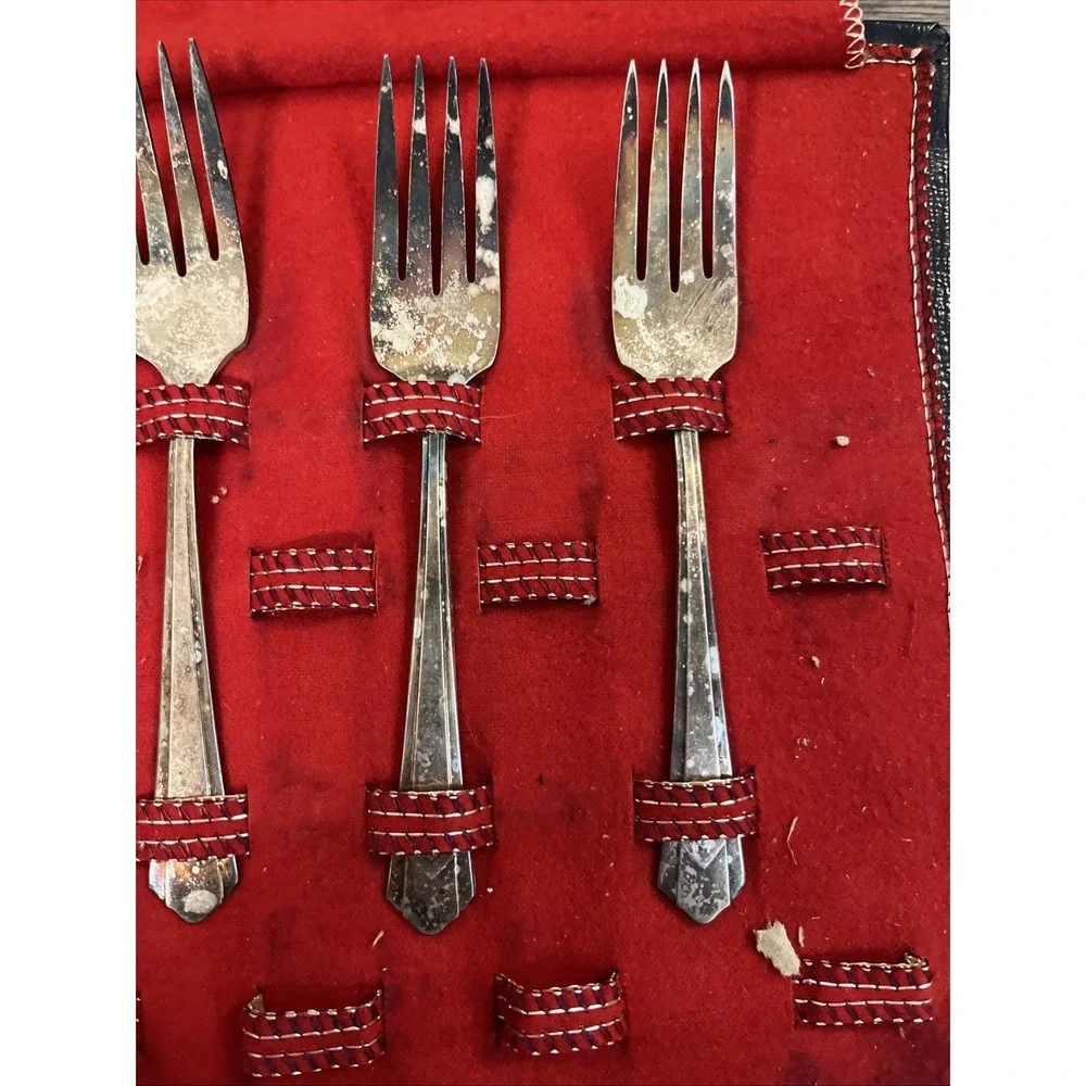 Antique Vintage Silverplate Flatware 16 Lot Oneida Rogers 1800s 1900s With Case